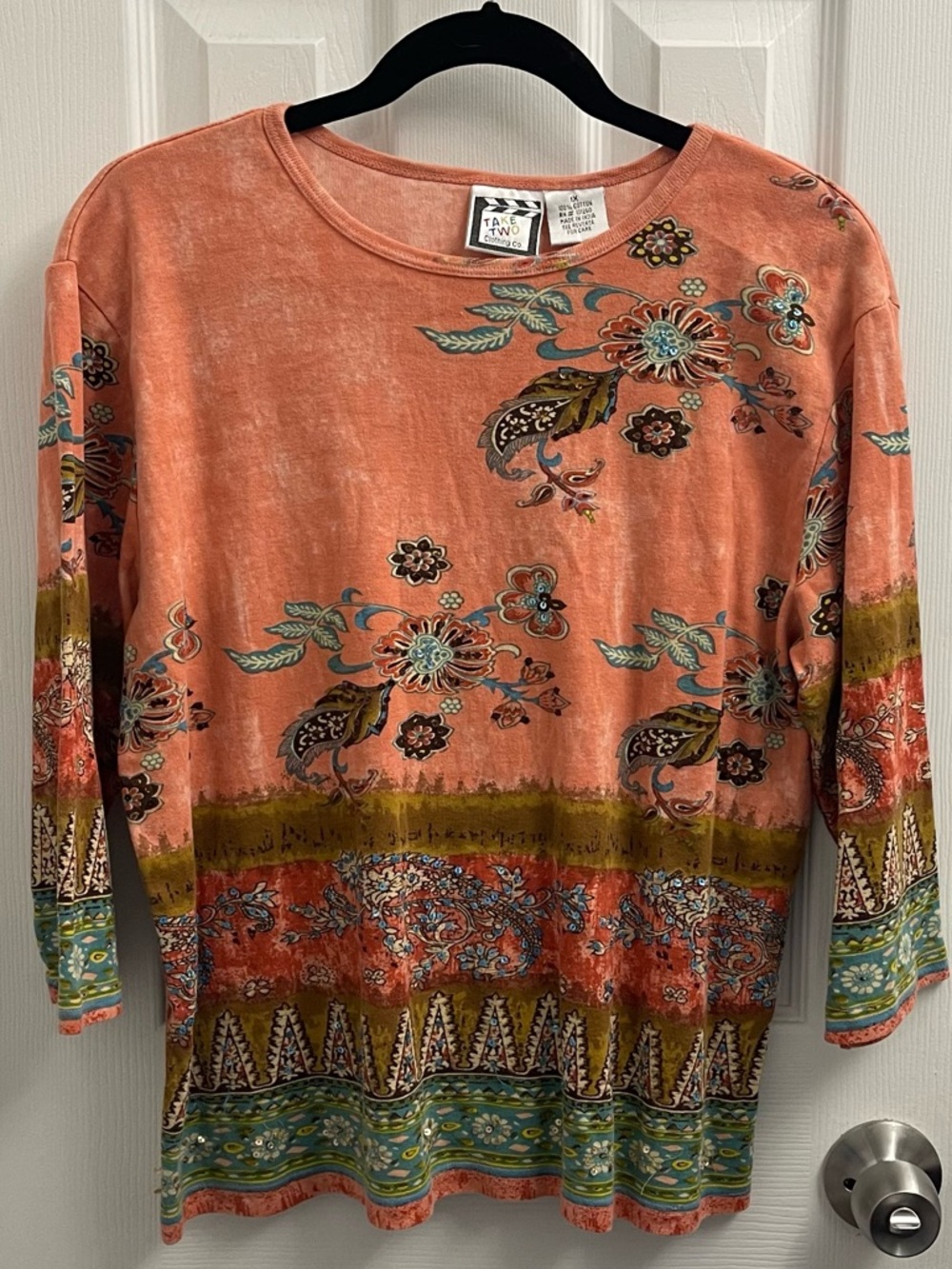 Take Two Clothing Co. Floral Print with Sequins Top